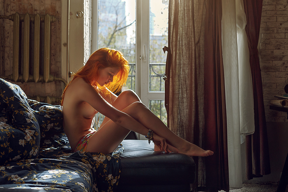 Redhead, sunset